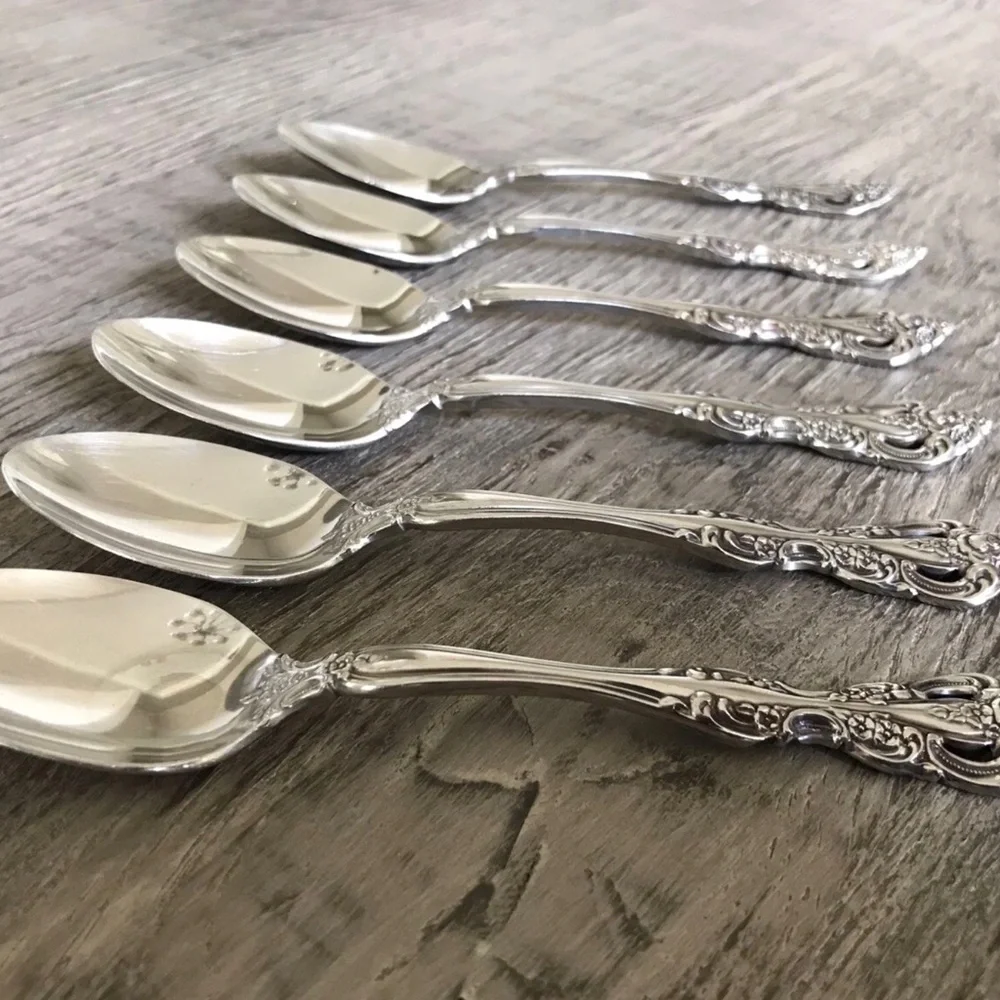 Oneida Michelangelo Cube Set of 6 Stainless Steel Teaspoons - Picture 3 of 8